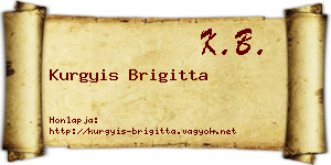 Kurgyis Brigitta névjegykártya